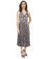 ფოტო #6 პროდუქტის Women's Snakeskin-Print Pleated Midi Dress