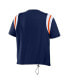 Women's Navy Distressed Denver Broncos Cinched Colorblock T-shirt