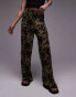 Фото #1 товара Topshop smudge print sheer crinkle trouser in green