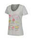 Фото #2 товара Women's Heather Gray Disney Princess Flowers Scoop Neck T-shirt