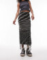 Topshop animal cut about zebra midi mesh skirt in midi