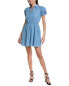 Sail To Sable Puff Sleeve Shirtdress Women's Blue M