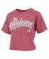 ფოტო #1 პროდუქტის Women's Crimson Distressed Alabama Crimson Tide Team Script Harlow Vintage-Like Waist Length T-shirt