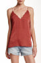 Фото #1 товара Free People 123758 Scallop Satin burnt earth red Camisole Top size M