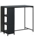 Фото #1 товара Bar Table with Storage Rack Black 47.2"x23.6"x43.3" Poly Rattan