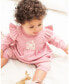 Baby Girl Knitted Tunic With Frills And Legging Set Mauve - Infant