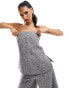 Фото #1 товара River Island co-ord wool bandeau corset top in grey