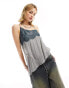 Фото #2 товара Basic Pleasure Mode asymmetric lace edge camisole in grey