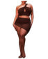 ფოტო #1 პროდუქტის Plus Size Ruched Bikini Miniskirt