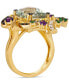 ფოტო #2 პროდუქტის Crazy Collection® Multi-Gemstone (5-1/3 ct. t.w.) & Diamond (3/8 ct. t.w.) Swirling Cluster Statement Ring in 14k Gold