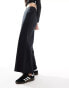 Фото #1 товара French Connection lightweight linen blend wide leg trousers in black