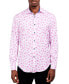 Men's Slim-Fit Performance Stretch Floral Long-Sleeve Button-Down Shirt
