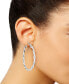 ფოტო #2 პროდუქტის Crystal Pavé Twist Style Medium Hoop Earrings, 2"
