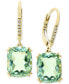 ფოტო #1 პროდუქტის EFFY® Green Quartz (8-1/3 ct. t.w.) & Diamond Accent Drop Earrings in 14k Gold