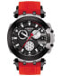 ფოტო #1 პროდუქტის Men's Swiss Chronograph T-Sport T-Race Red Silicone Strap Watch 47.6mm