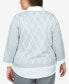 Фото #2 товара Plus Size Point of View Diamond Button Up Two in One Sweater
