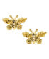 ფოტო #10 პროდუქტის Children's Birthday Cubic Zirconia Butterfly Earrings in 14k Yellow Gold