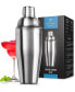 Cocktail Shaker with Built-in Strainer For Bartending & Homebars (24oz) - Silver