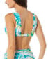 Фото #2 товара Women's Ruched Abstract-Print Triangle Bikini Top