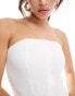 Фото #4 товара Pimkie tailored bandeau eyelet detail wide leg jumpsuit in white