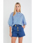 ფოტო #3 პროდუქტის Women's Striped Ballon Sleeve Shirt