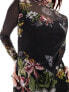 AllSaints Hanna Sanibel mesh midi dress floral black