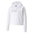 Фото #3 товара Puma Essential Cropped Metallic Logo Pullover Hoodie Womens White Casual Outerwe