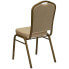 Фото #2 товара Hercules Series Crown Back Stacking Banquet Chair In Beige Patterned Fabric - Gold Frame