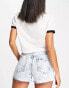 Miss Selfridge denim studded short in acid bleach wash