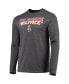 Men's Red, Heathered Charcoal Distressed NC State Wolfpack Meter Long Sleeve T-shirt and Pants Sleep Set