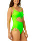 ფოტო #3 პროდუქტის Juniors' Adjustable-Cinch Ribbed One-Piece Swimsuit, Created for Macy's