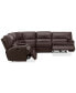 Фото #8 товара Binardo 136" 6 Pc Zero Gravity Leather Sectional with 2 Power Recliners and 1 Console, Created for Macy's
