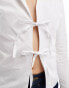 Фото #3 товара Miss Selfridge poplin tie front shirt in white