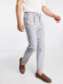 ASOS DESIGN tapered smart trousers in grey window pane check