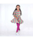 Girls Fair Trade Organic Cotton Print 3/4 Sleeve Twirl Dress