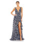 Фото #1 товара Women's Floral Print Sleeveless Ruffled High Low Gown