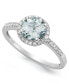 Кольцо Macy's White Gold Aquamarine & Diamond Синий, 7 - фото #1