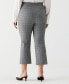 Plus Size Plaid Crop Bootcut Pant with Belt