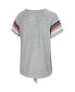 Фото #2 товара Women's Heathered Gray Auburn Tigers Boo You Knotted Raglan T-Shirt