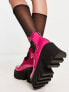 Lamoda Slow Jamz heeled mary janes in hot pink patent