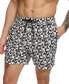 Karl Lagerfeld Men's Modern Euro Printed Stretch 5" Swim Trunks