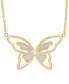 ფოტო #1 პროდუქტის Women's Diamond Accent Butterfly Necklace