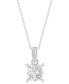 ფოტო #3 პროდუქტის Diamond Princess-Cut 18" Pendant Necklace (1/2 ct. t.w.) in 14k White Gold