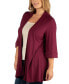 ფოტო #1 პროდუქტის Open Front Elbow Length Sleeve Plus Size Cardigan