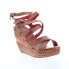 Фото #2 товара Bed Stu Juliana F374002 Womens Brown Leather Slip On Wedges Sandals Shoes 6