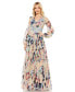 Фото #1 товара Women's Floral Puff Sleeve Dress With Embroidered Waist