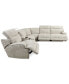 Фото #8 товара Sebaston 6-Pc. Fabric Sectional with 3 Power Motion Recliners and 1 USB Console, Created for Macy's