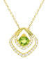 Peridot (1 ct. t.w.) & Lab-Grown White Sapphire (7/8 ct. t.w.) Geometric 18" Pendant Necklace in 14k Gold-Plated Sterling Silver
