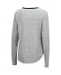 ფოტო #3 პროდუქტის Women's Heathered Gray Distressed Notre Dame Fighting Irish Sundial Tri-Blend Long Sleeve Lace-Up T-shirt