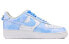 【定制球鞋】 Nike Air Force 1 Low 7 是在玩鞋 低帮 情侣 蓝天白云 链条 手绘喷绘 低帮 板鞋 男女同款 白蓝 / Кроссовки Nike Air Force CW2288-111